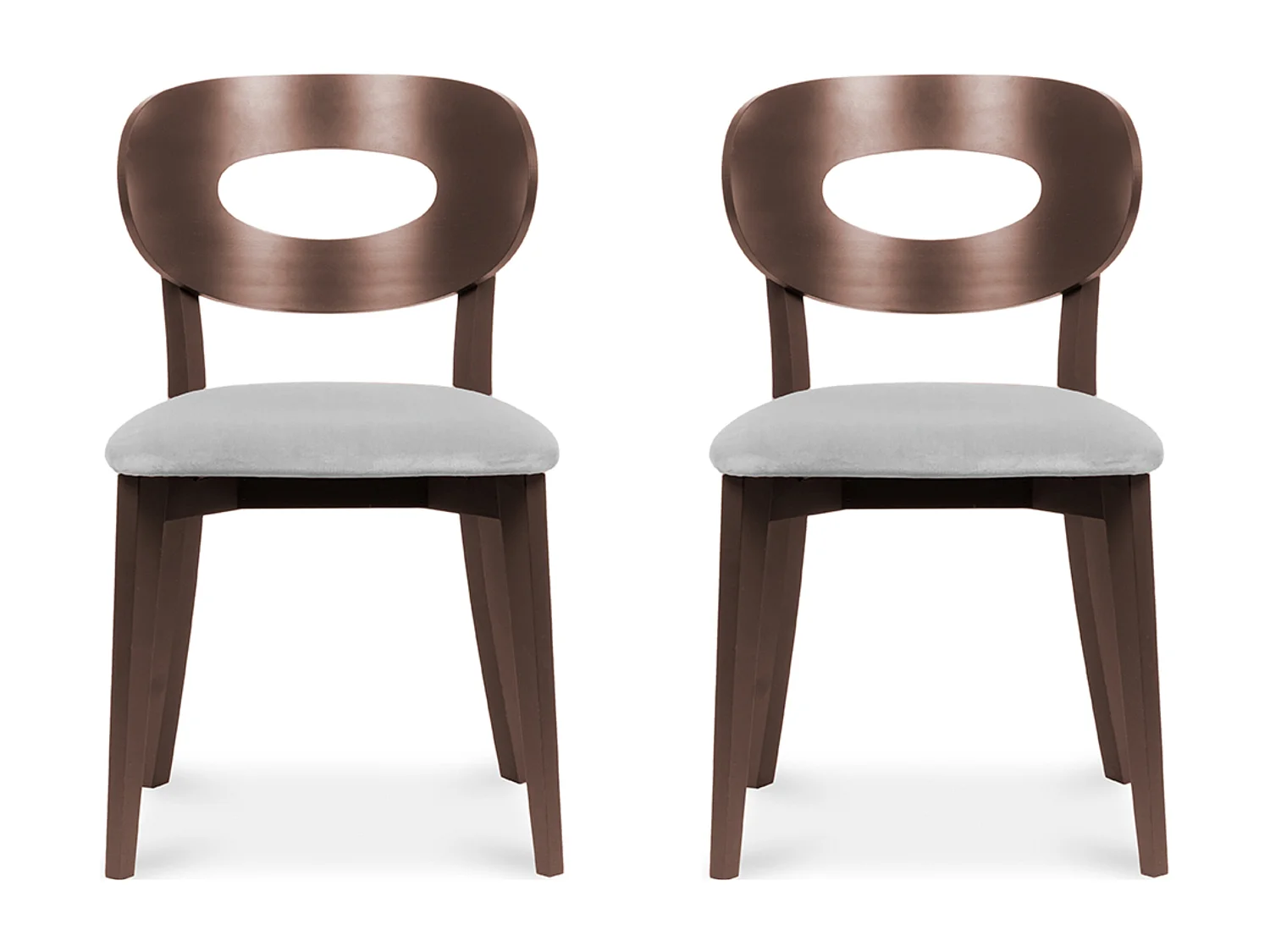 Esszimmerstuhl (2-tlg) - Grau/Mahagoni Dekor - TANER