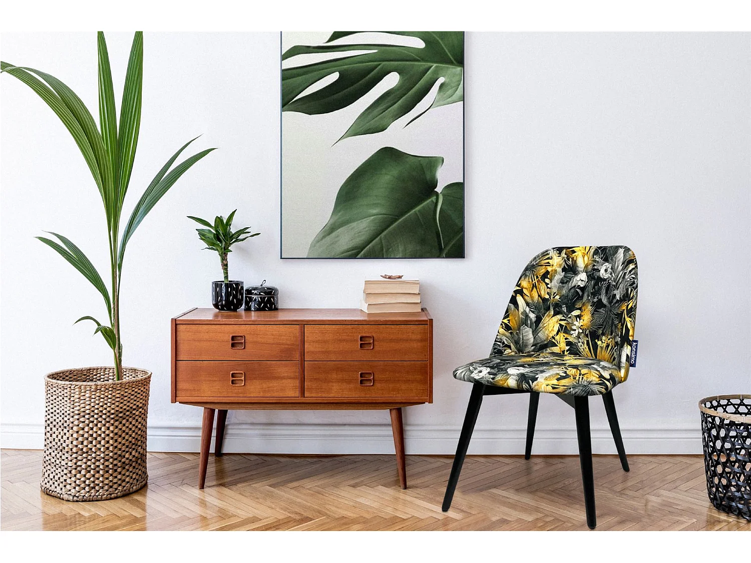 Esszimmerstühl (2er-Set) - schwarz / gelb - BAKERI