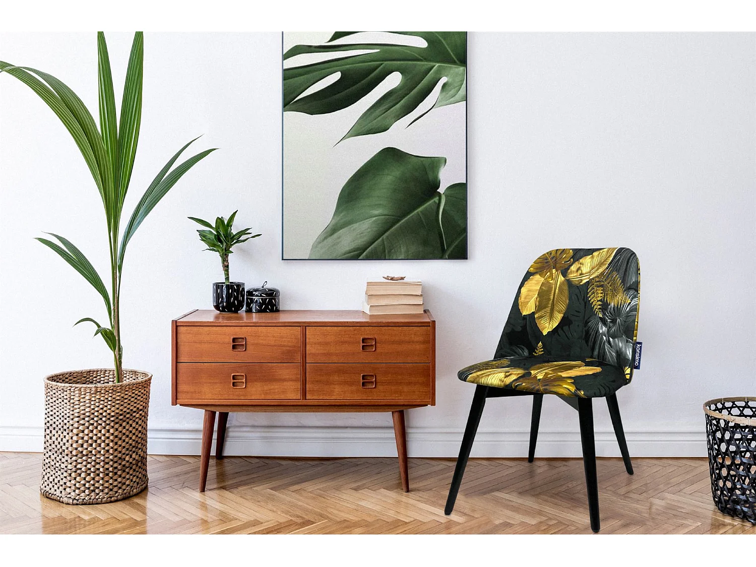 Esszimmerstühl (2er-Set) - schwarz / gold - BAKERI