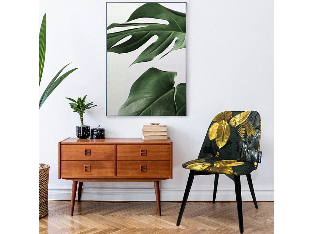 Esszimmerstühl (2er-Set) - schwarz / gold - BAKERI