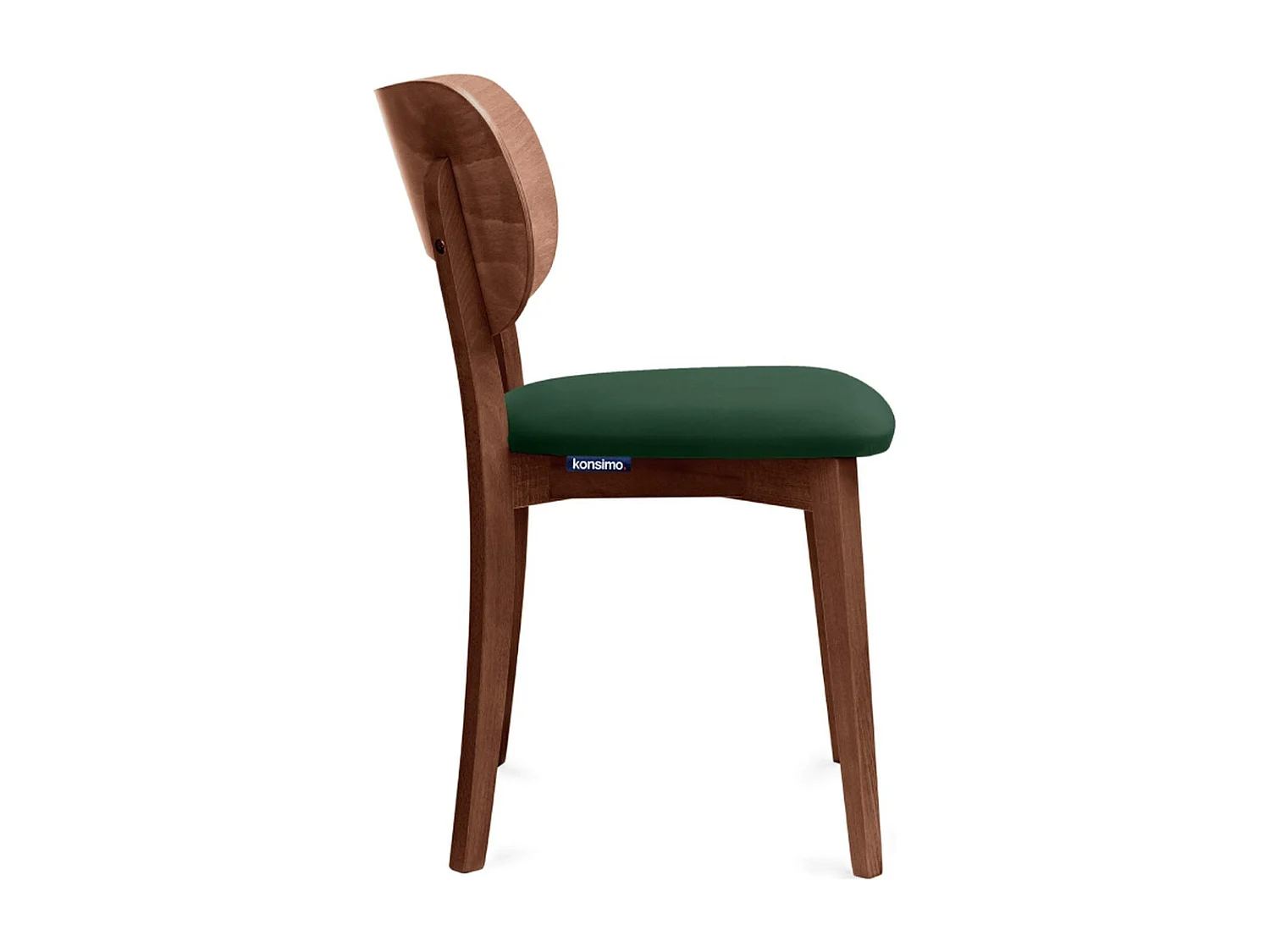 Esszimmerstühl (2er-Set) - dunkelgrün / Walnuss mittel - LYCO