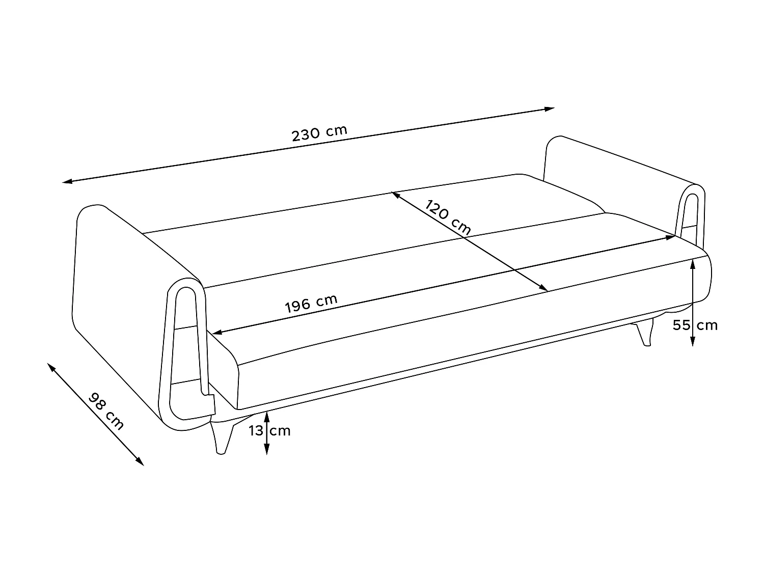 Schlafsofa GUSTAVO Schlafsofa - 3-Sitzer - Cordstoff - Gelb