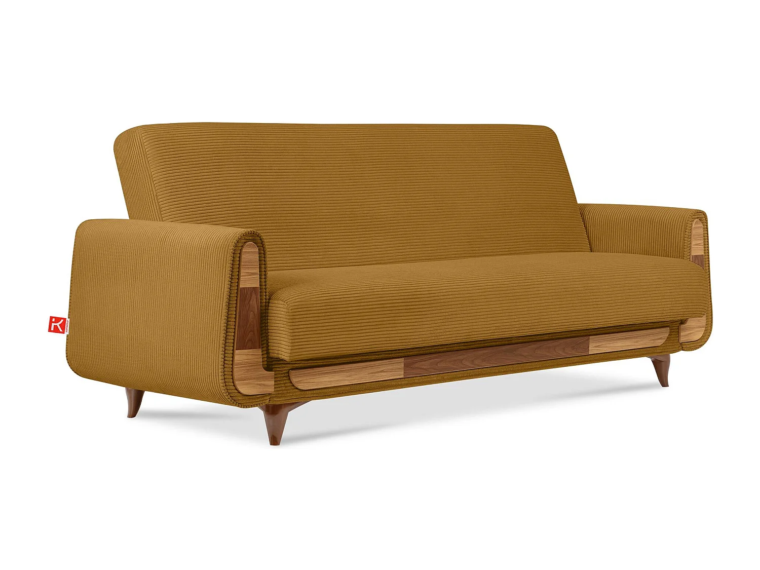 Schlafsofa GUSTAVO Schlafsofa - 3-Sitzer - Cordstoff - Gelb