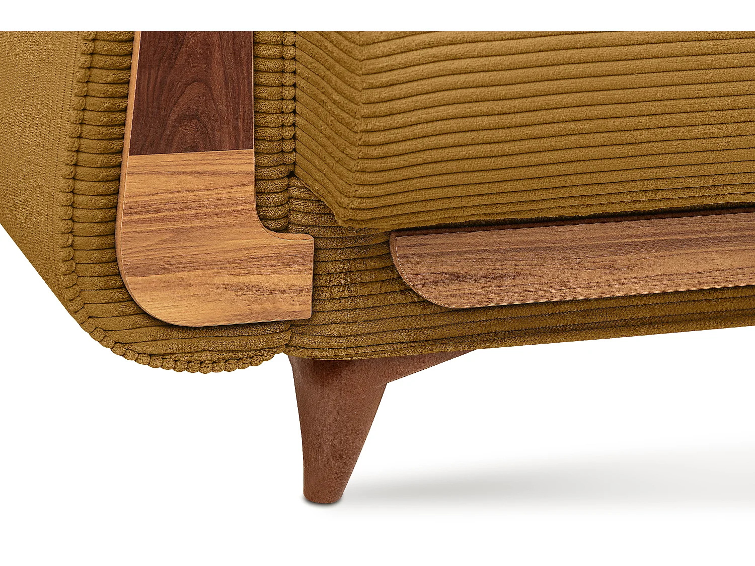 Schlafsofa GUSTAVO Schlafsofa - 3-Sitzer - Cordstoff - Gelb