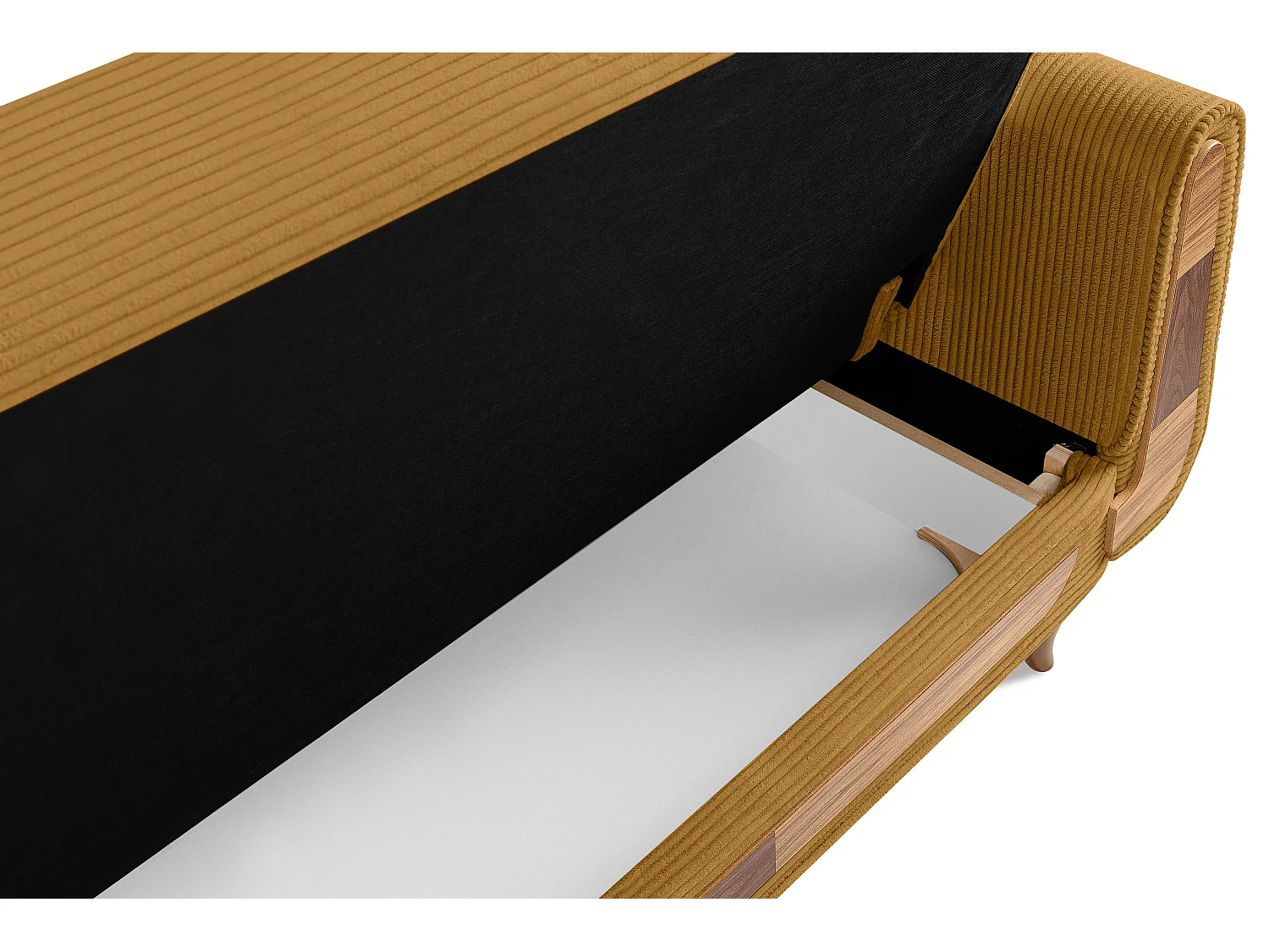 Schlafsofa GUSTAVO Schlafsofa - 3-Sitzer - Cordstoff - Gelb