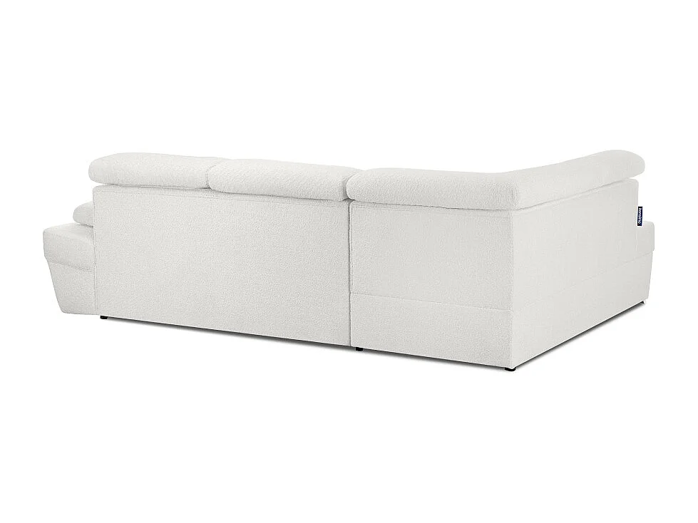 Ecksofa links mit Schlaffunktion  - RATLO - Cremeweiß