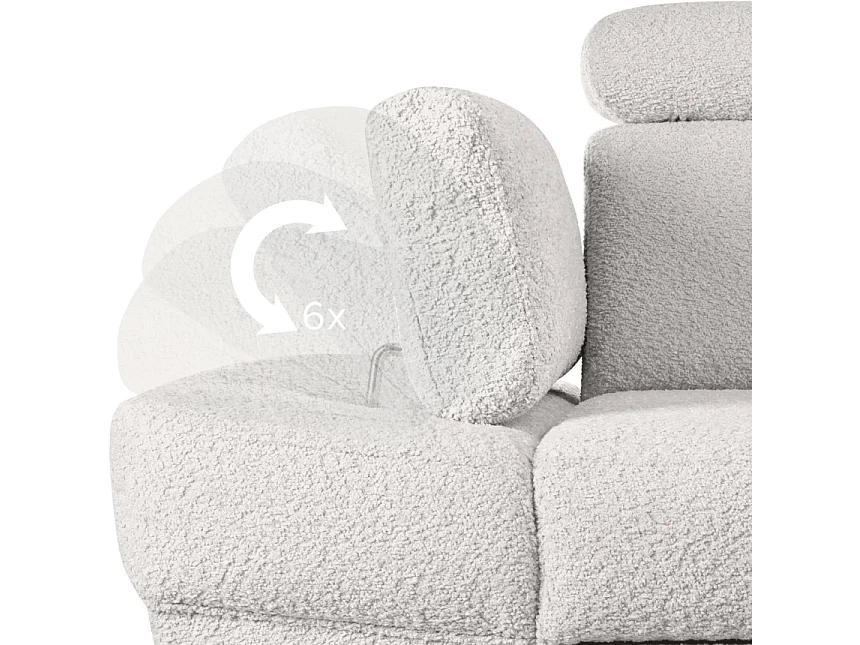 Ecksofa links mit Schlaffunktion  - RATLO - Cremeweiß