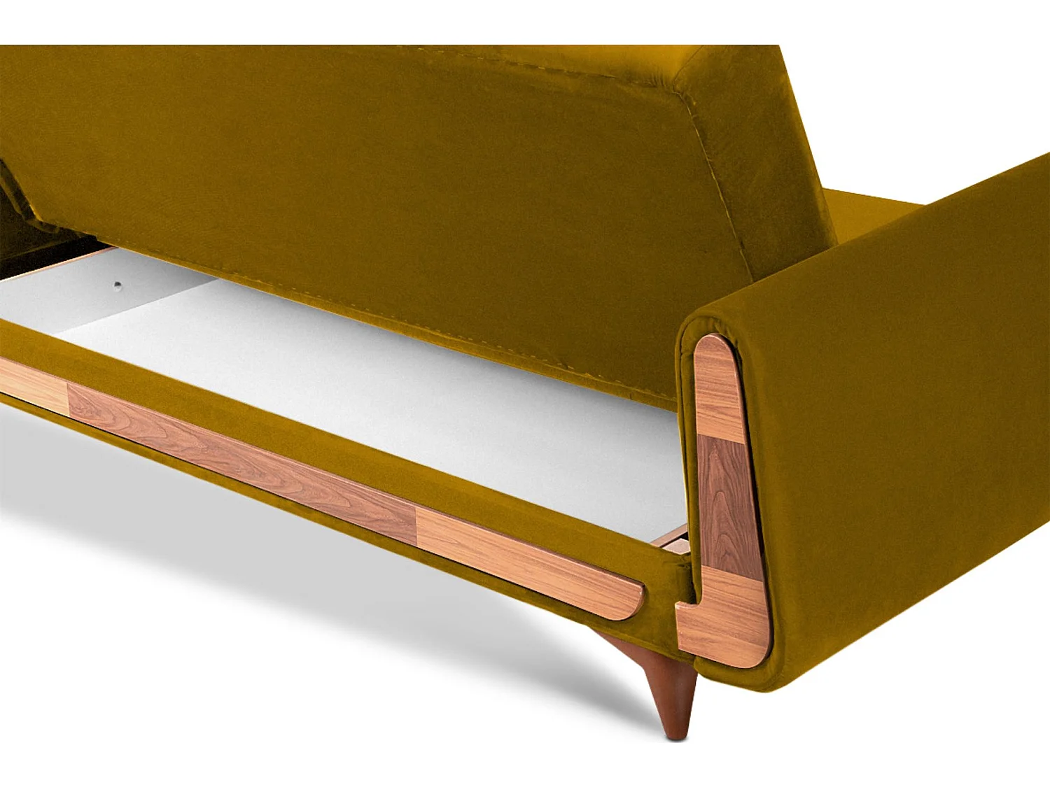 Schlafsofa GUSTAVO Schlafsofa - 3-Sitzer - Velours-Stoff - Gelb