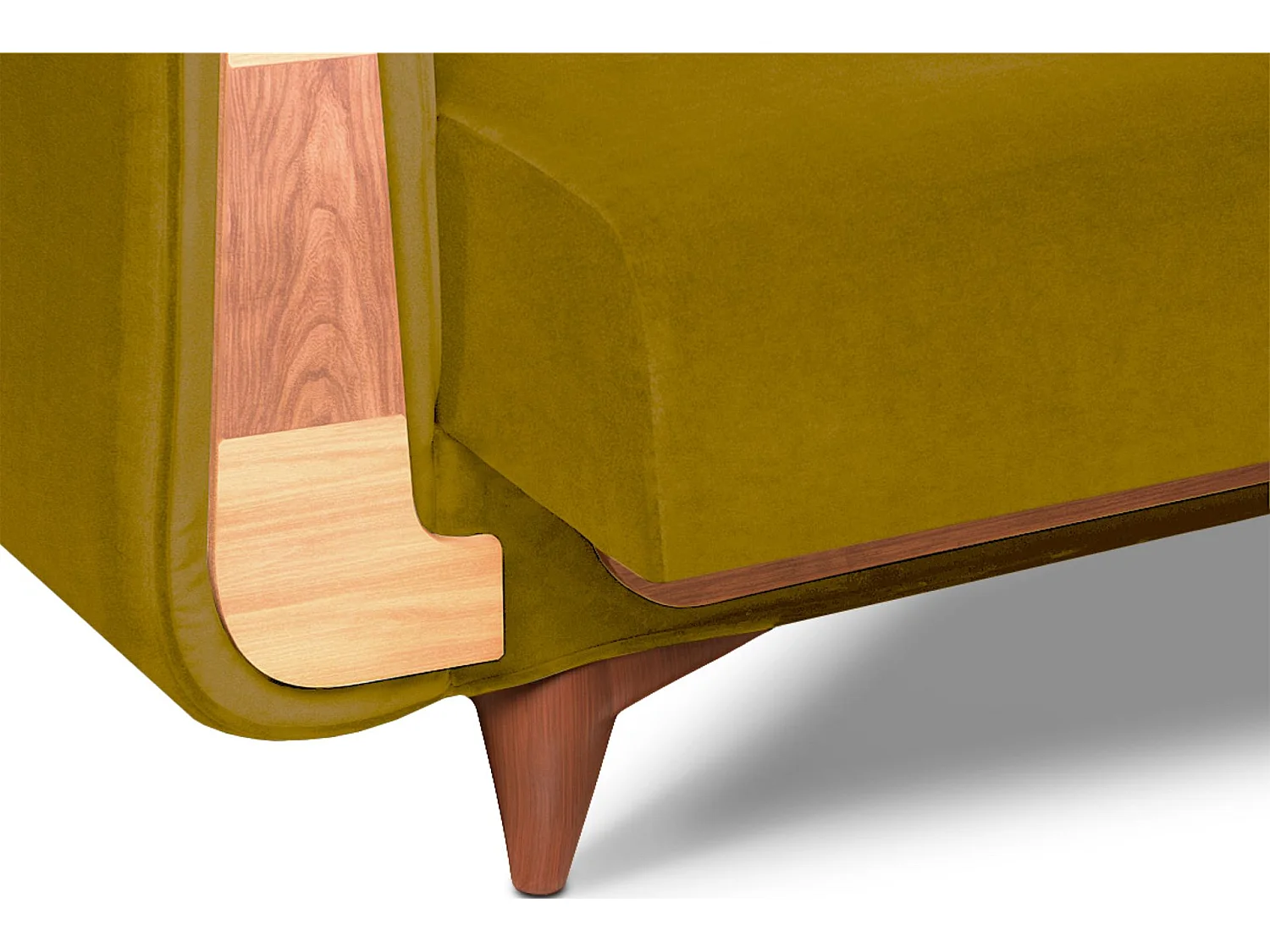 Schlafsofa GUSTAVO Schlafsofa - 3-Sitzer - Velours-Stoff - Gelb