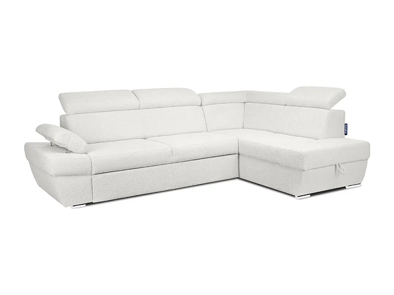 Canapé d'angle droit avec fonction de couchage - convertible - RATLO - Blanc crème