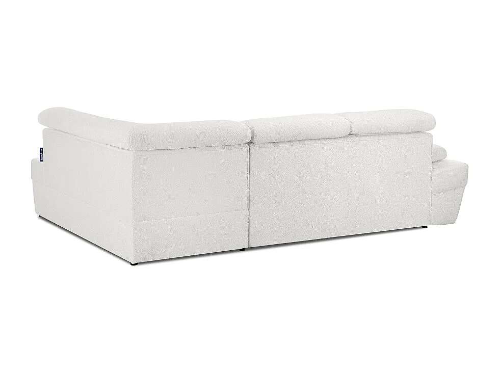 Ecksofa rechts mit Schlaffunktion  - RATLO - Cremeweiß