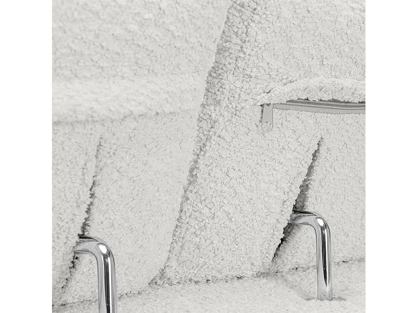 Ecksofa rechts mit Schlaffunktion  - RATLO - Cremeweiß