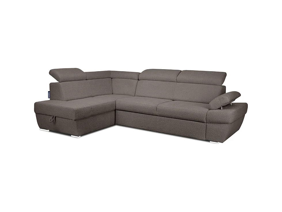 Canapé d'angle gauche avec fonction de couchage - convertible - RATLO - Marron