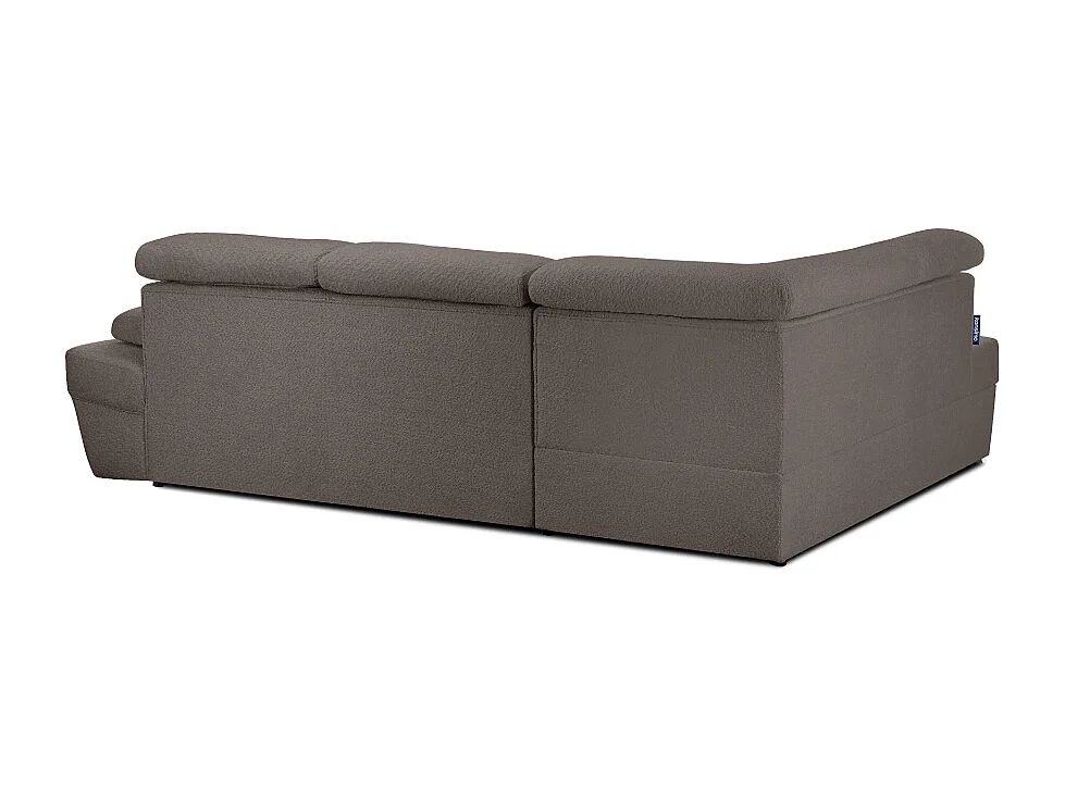 Ecksofa links mit Schlaffunktion - RATLO - Braun