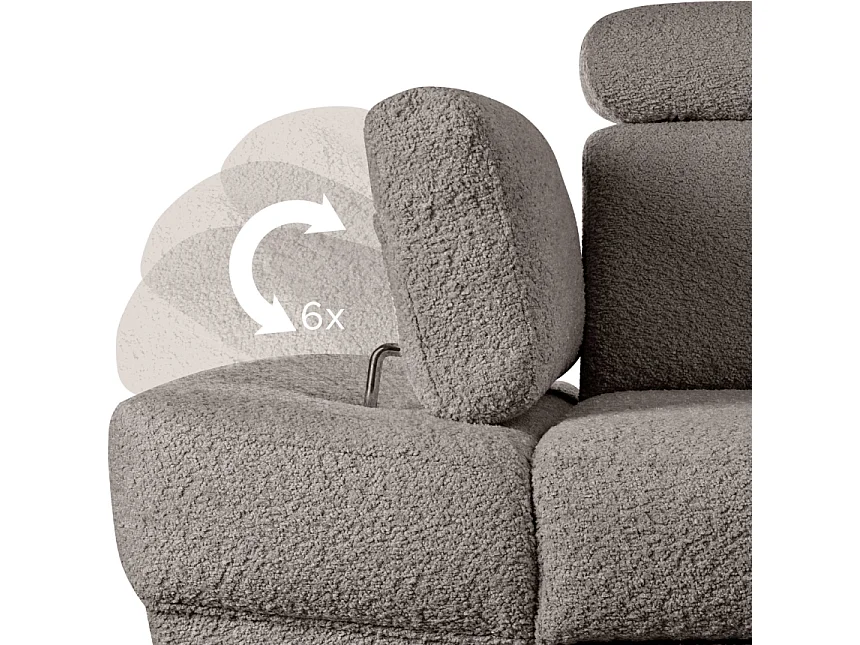 Ecksofa links mit Schlaffunktion - RATLO - Braun