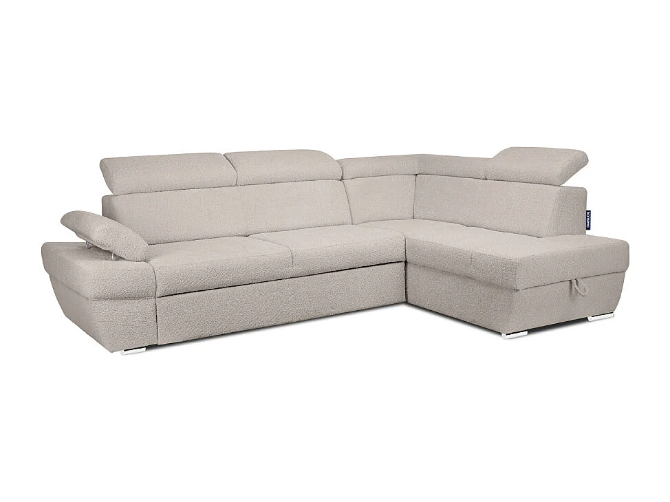 Ecksofa rechts mit Schlaffunktion - RATLO - Ecru