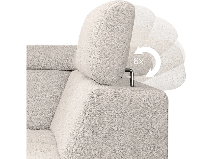 Ecksofa rechts mit Schlaffunktion - RATLO - Ecru