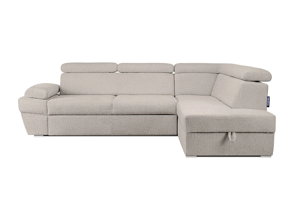 Ecksofa rechts mit Schlaffunktion - RATLO - Ecru