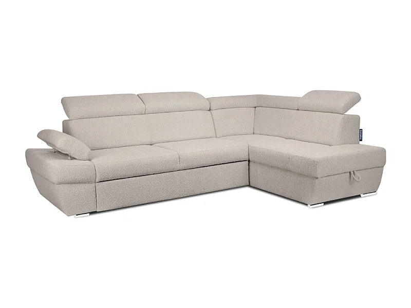 Ecksofa rechts mit Schlaffunktion - RATLO - Ecru
