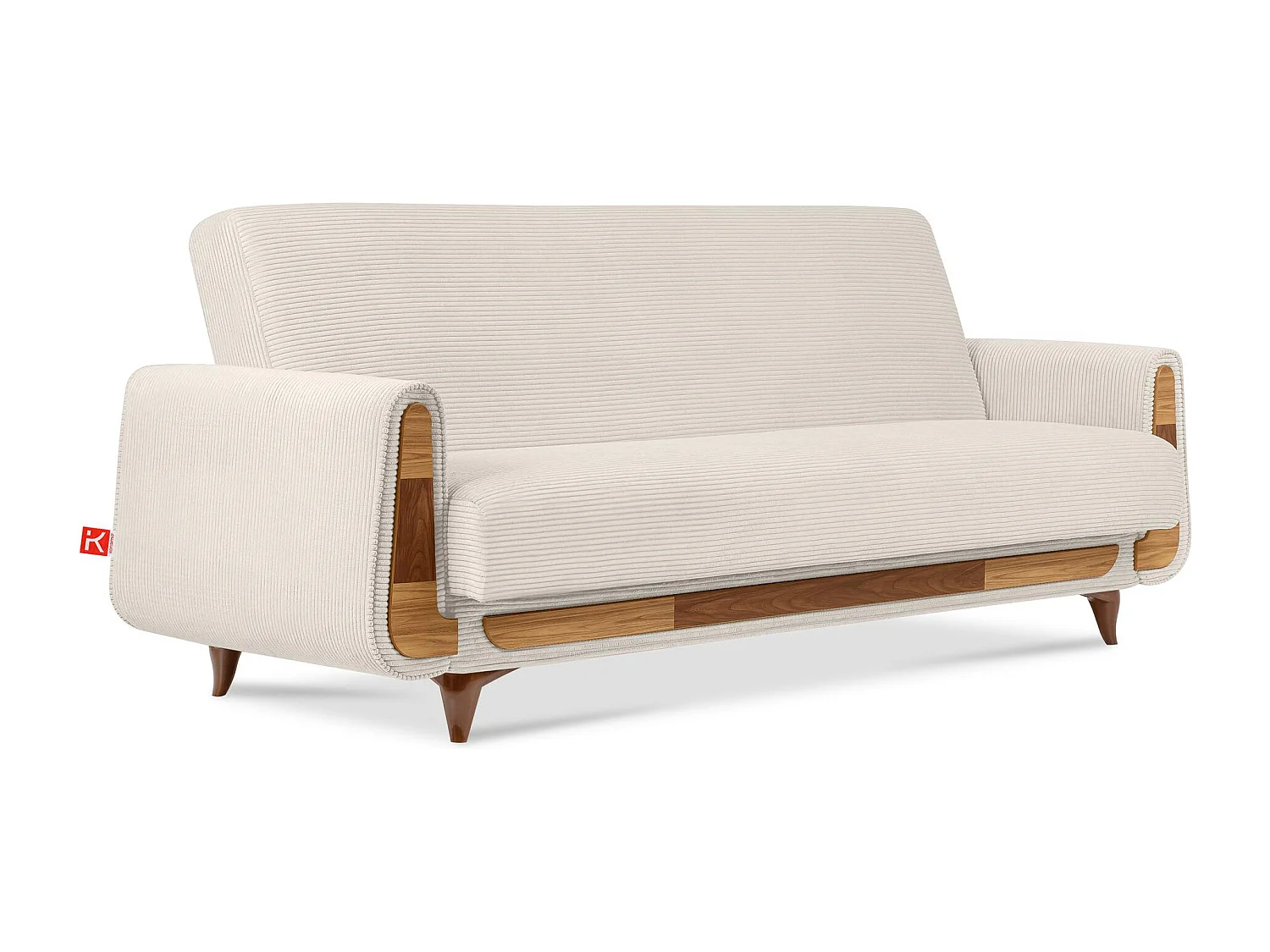 Schlafsofa GUSTAVO Schlafsofa - 3-Sitzer - Cordstoff - Creme