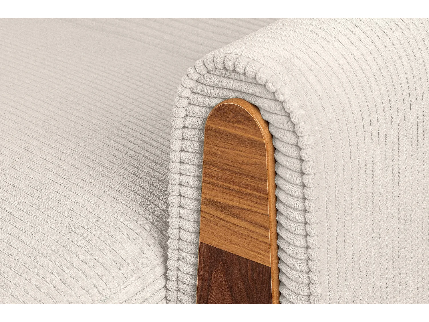 Schlafsofa GUSTAVO Schlafsofa - 3-Sitzer - Cordstoff - Creme