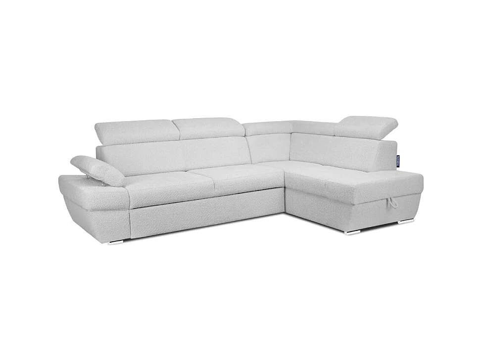 Canapé d'angle droit avec fonction de couchage - convertible - RATLO - Gris