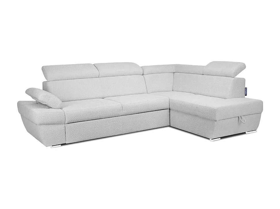 Ecksofa rechts mit Schlaffunktion - RATLO - Grau