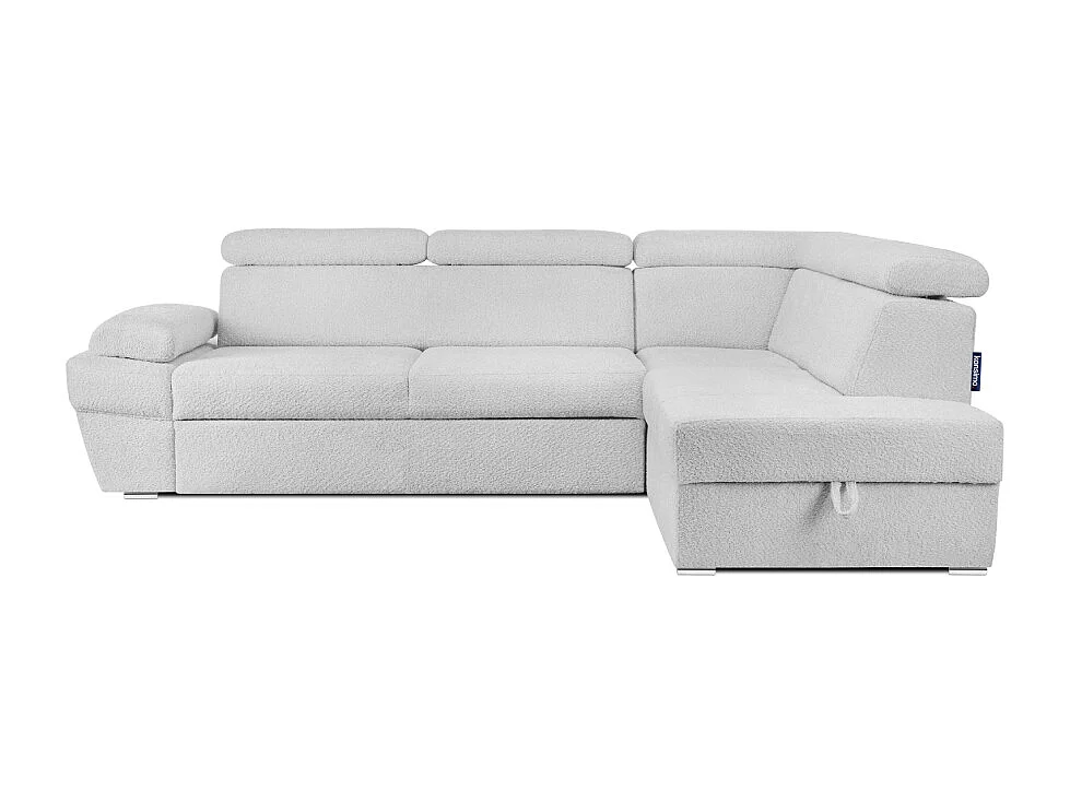 Ecksofa rechts mit Schlaffunktion - RATLO - Grau