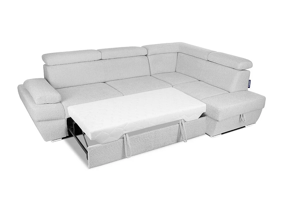 Ecksofa rechts mit Schlaffunktion - RATLO - Grau