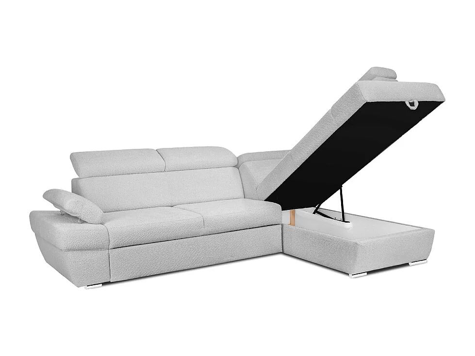 Ecksofa rechts mit Schlaffunktion - RATLO - Grau