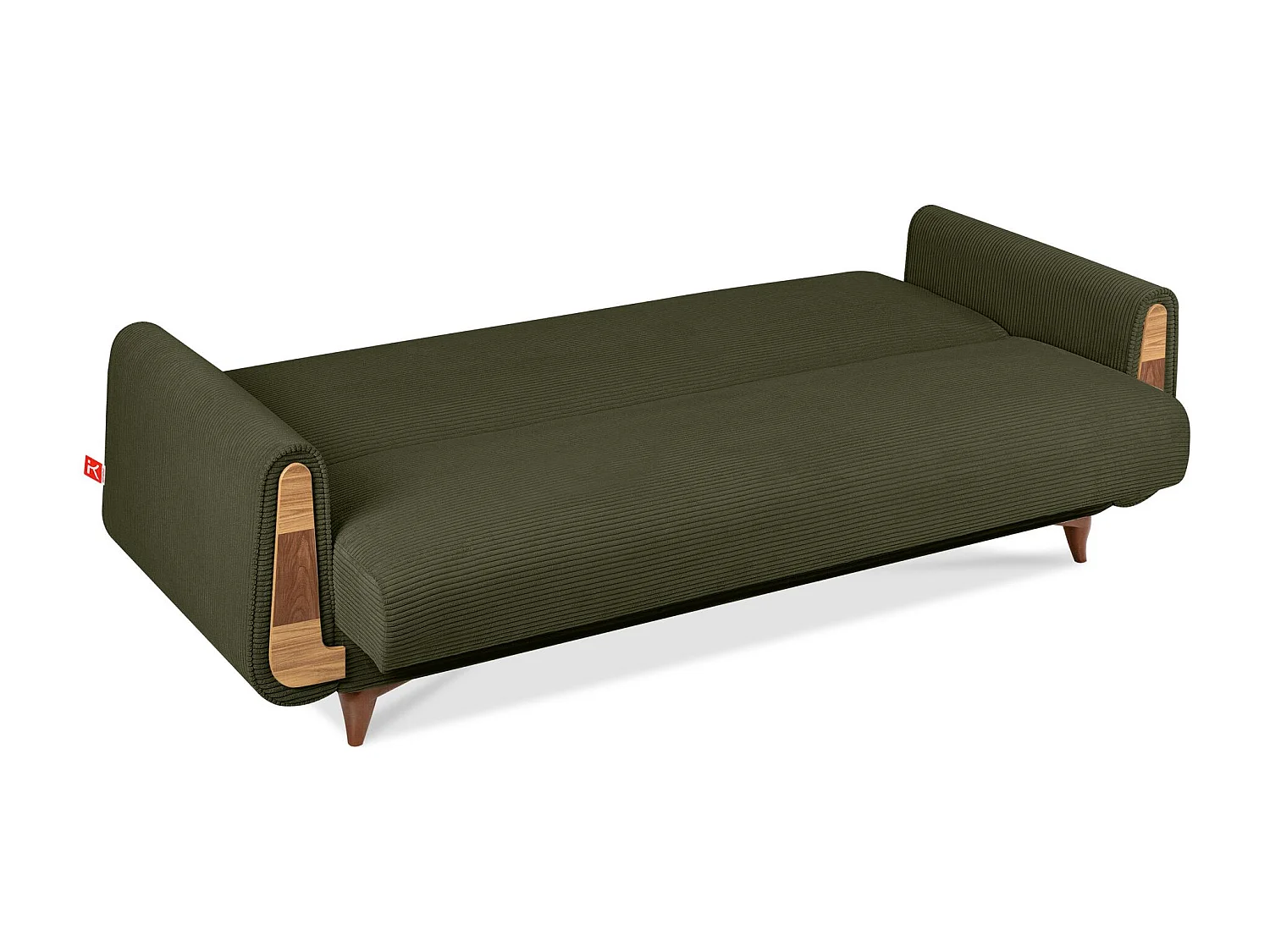 Schlafsofa GUSTAVO Schlafsofa - 3-Sitzer - Cordgewebe - Olive