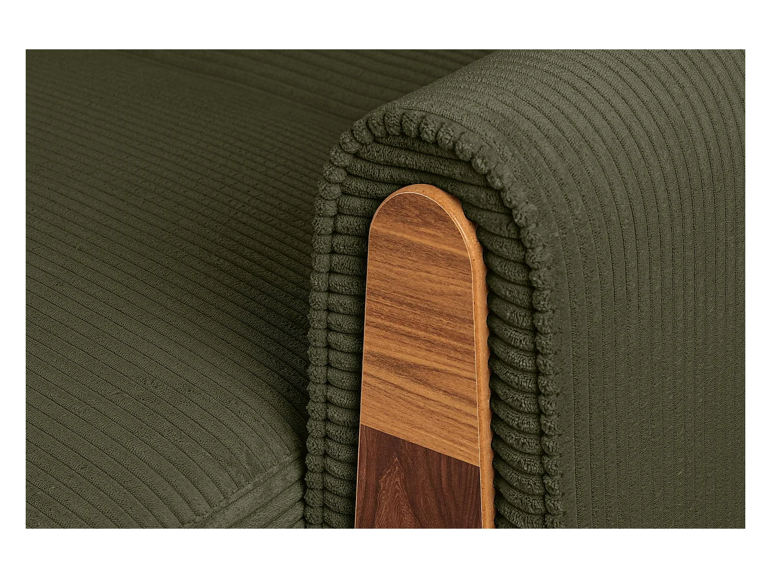 Schlafsofa GUSTAVO Schlafsofa - 3-Sitzer - Cordgewebe - Olive