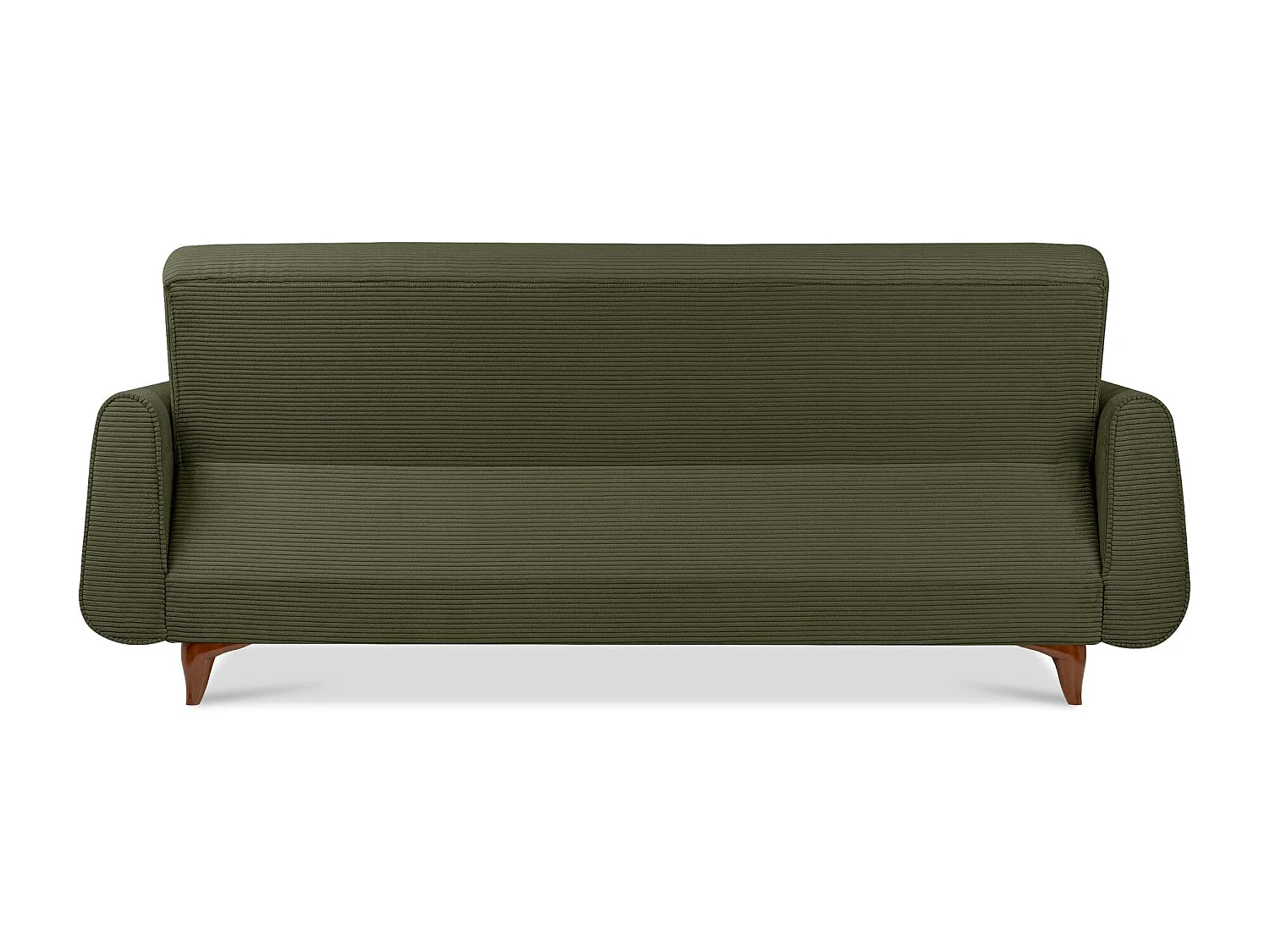 Canapé convertible GUSTAVO - 3 places - Tissu velours côtelé - Olive