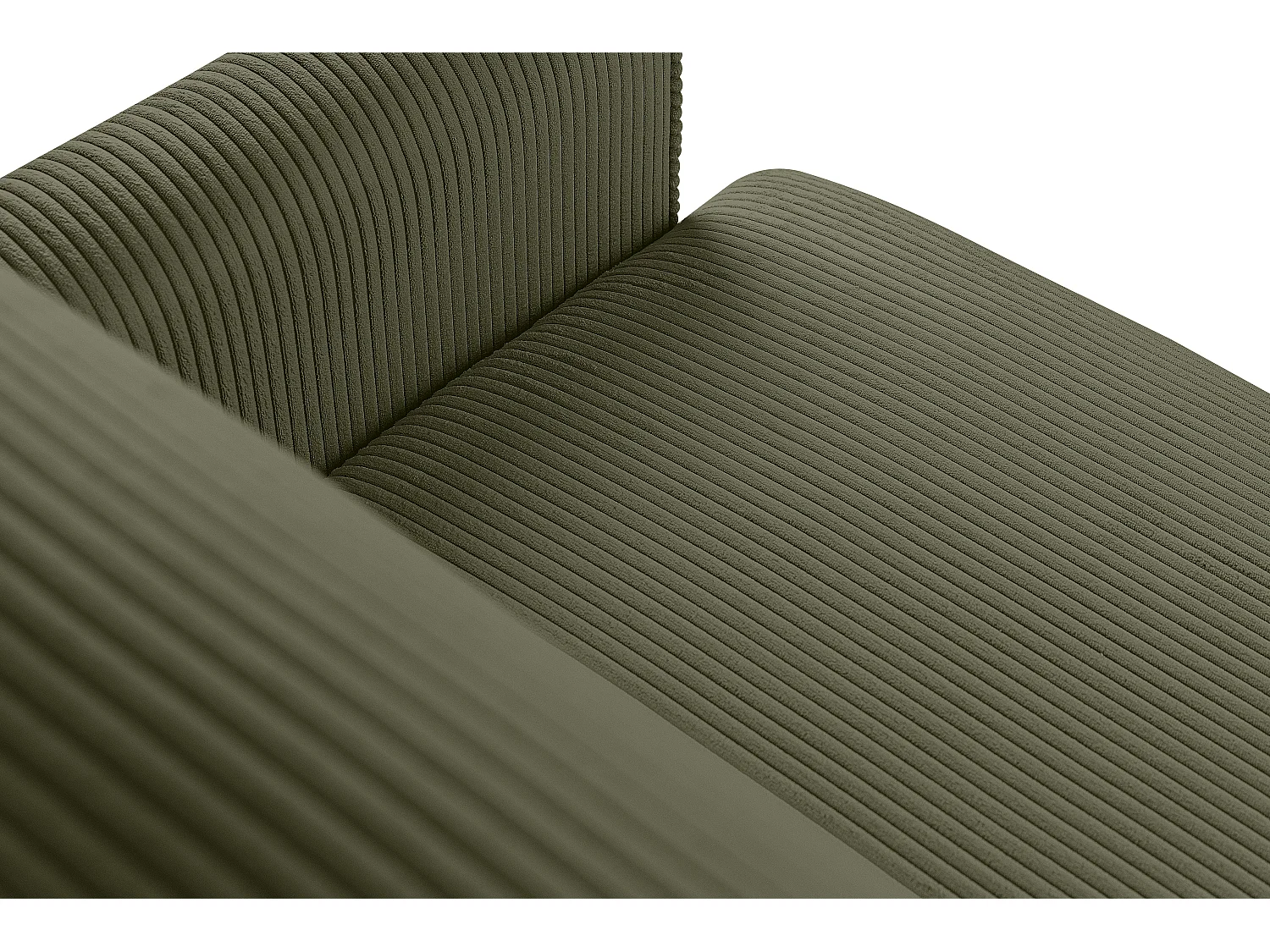 Canapé convertible GUSTAVO - 3 places - Tissu velours côtelé - Olive