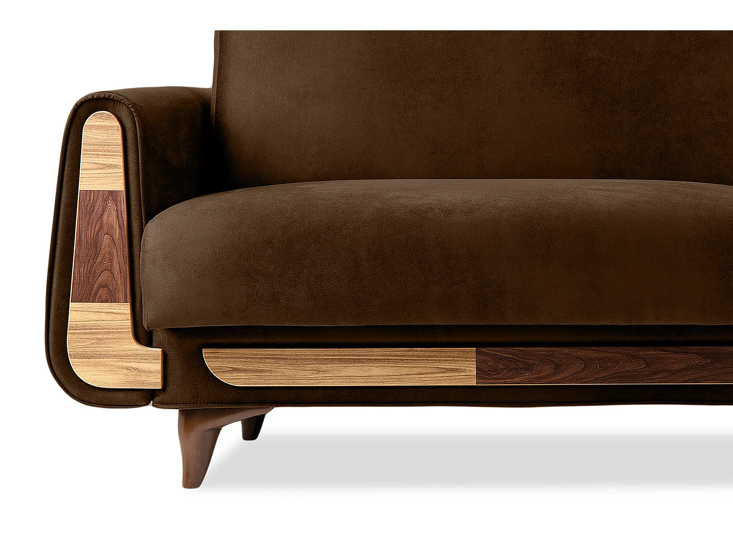 Schlafsofa GUSTAVO Schlafsofa - 3-Sitzer - Wildleder Stoff - Dunkelbraun