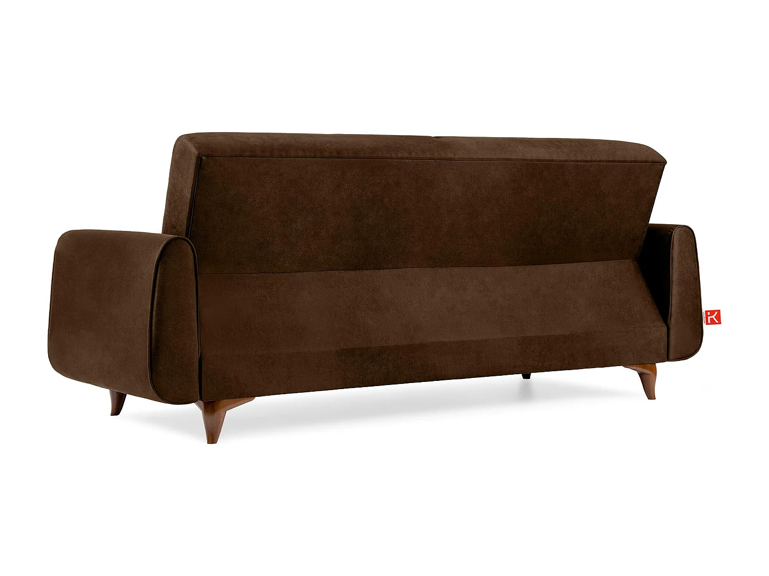 Canapé convertible GUSTAVO - 3 places - Tissu en daim - Marron foncé