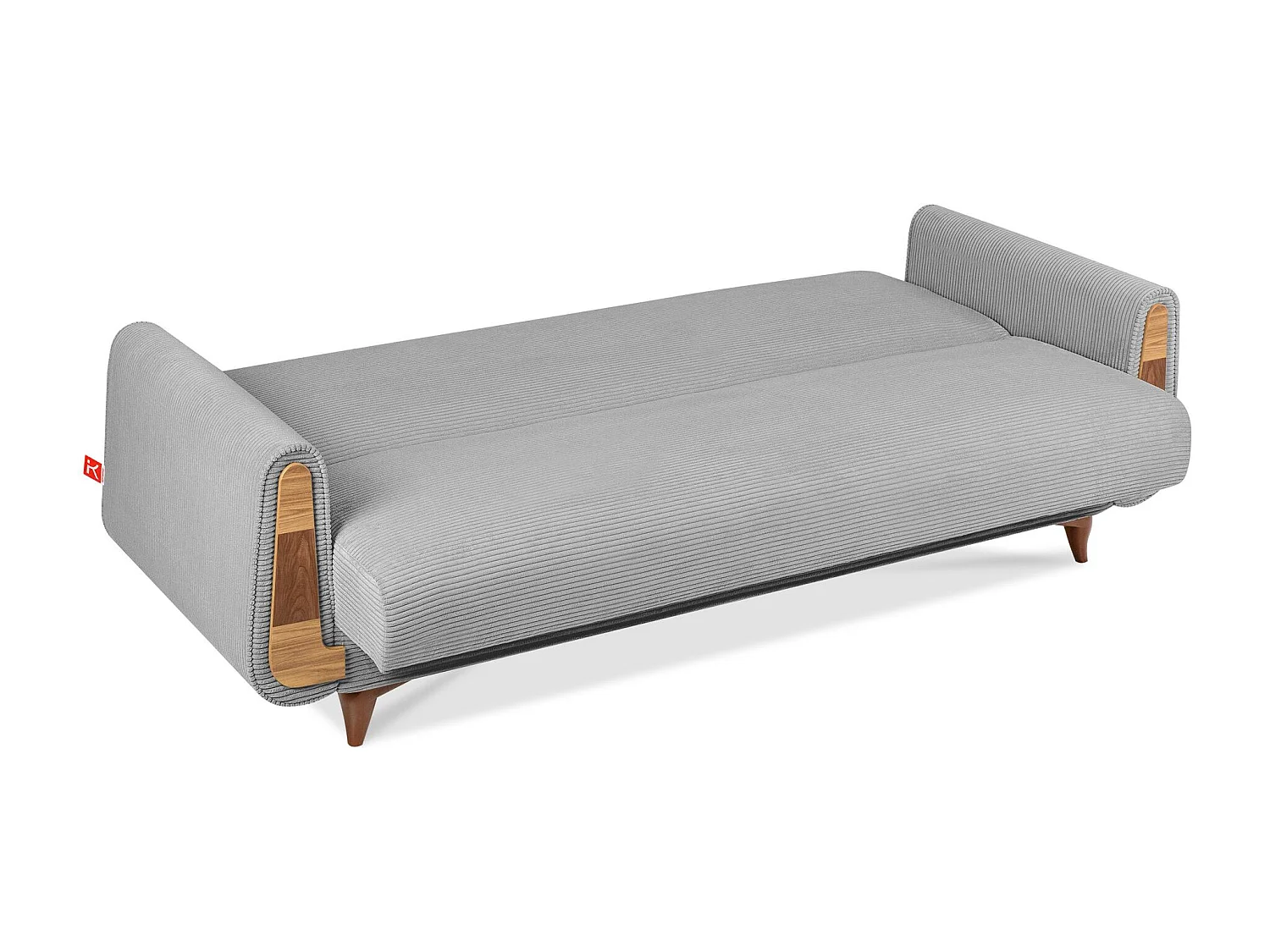 Schlafsofa GUSTAVO Schlafsofa - 3-Sitzer - Cordstoff - Hellgrau