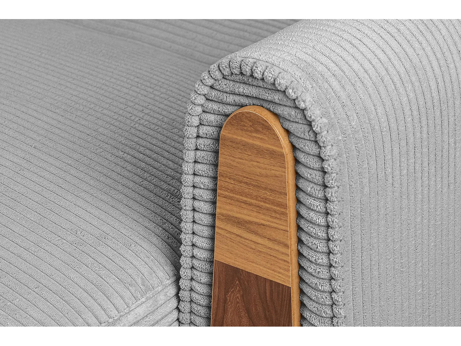 Schlafsofa GUSTAVO Schlafsofa - 3-Sitzer - Cordstoff - Hellgrau