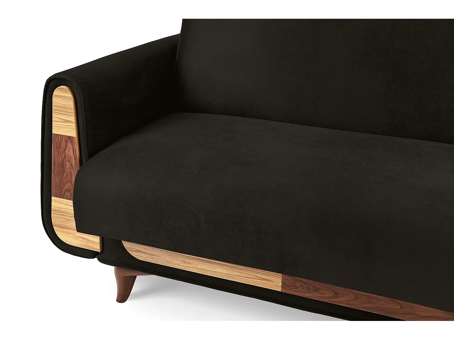 Schlafsofa GUSTAVO Schlafsofa - 3-Sitzer - Wildleder Stoff - Anthrazit