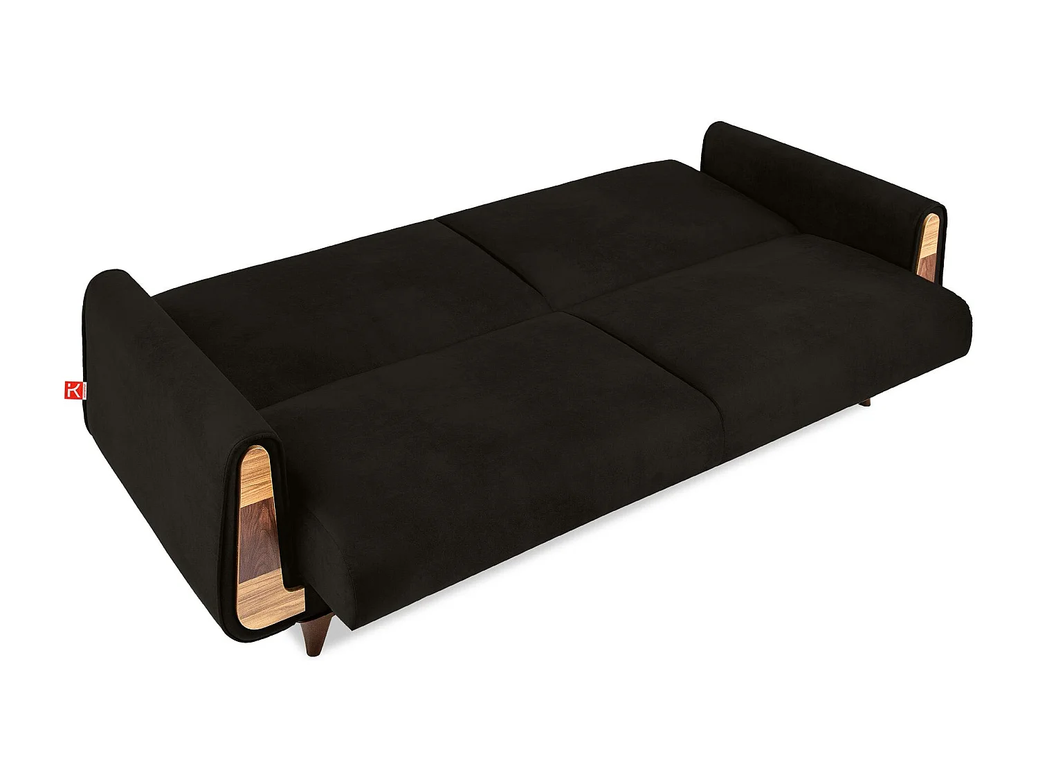 Schlafsofa GUSTAVO Schlafsofa - 3-Sitzer - Wildleder Stoff - Anthrazit