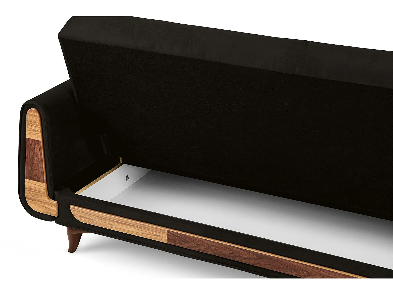 Schlafsofa GUSTAVO Schlafsofa - 3-Sitzer - Wildleder Stoff - Anthrazit