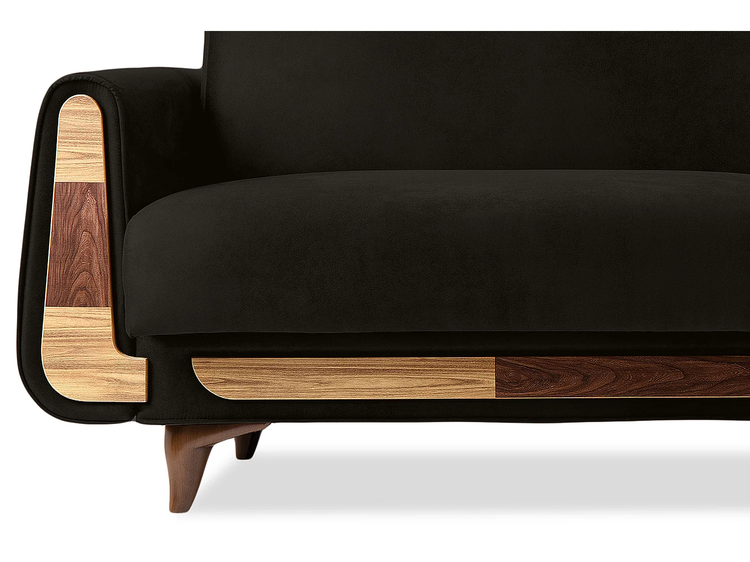 Schlafsofa GUSTAVO Schlafsofa - 3-Sitzer - Wildleder Stoff - Anthrazit