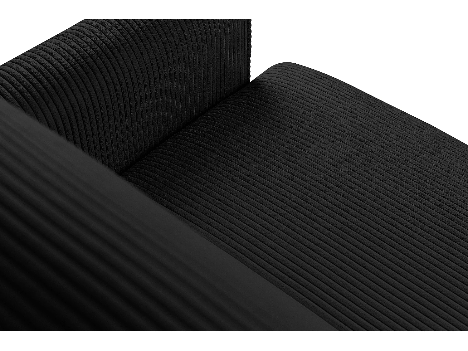 Canapé convertible GUSTAVO - 3 places - Tissu velours côtelé - Noir