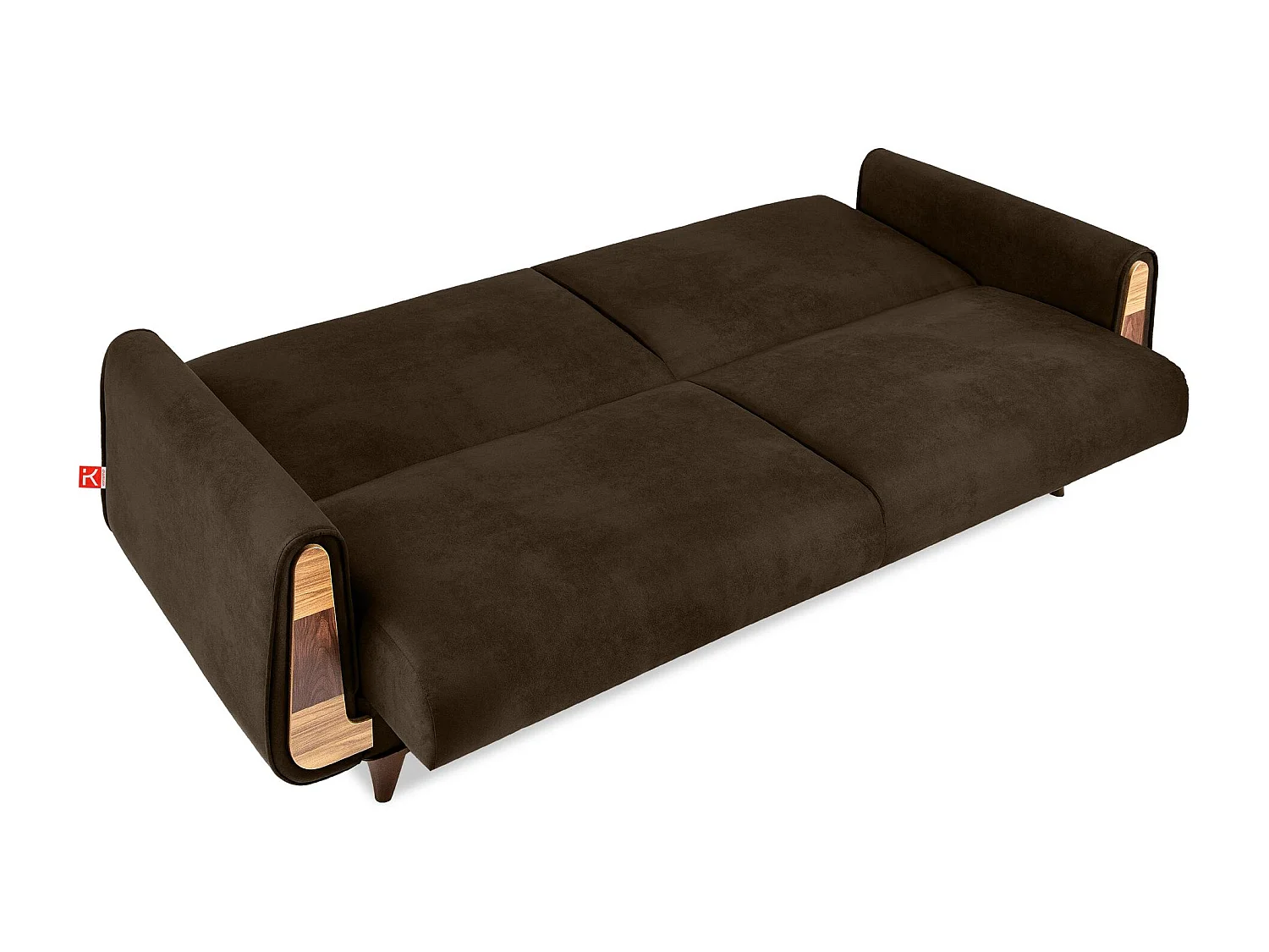 Schlafsofa GUSTAVO Schlafsofa - 3-Sitzer - Wildleder Stoff - Braun