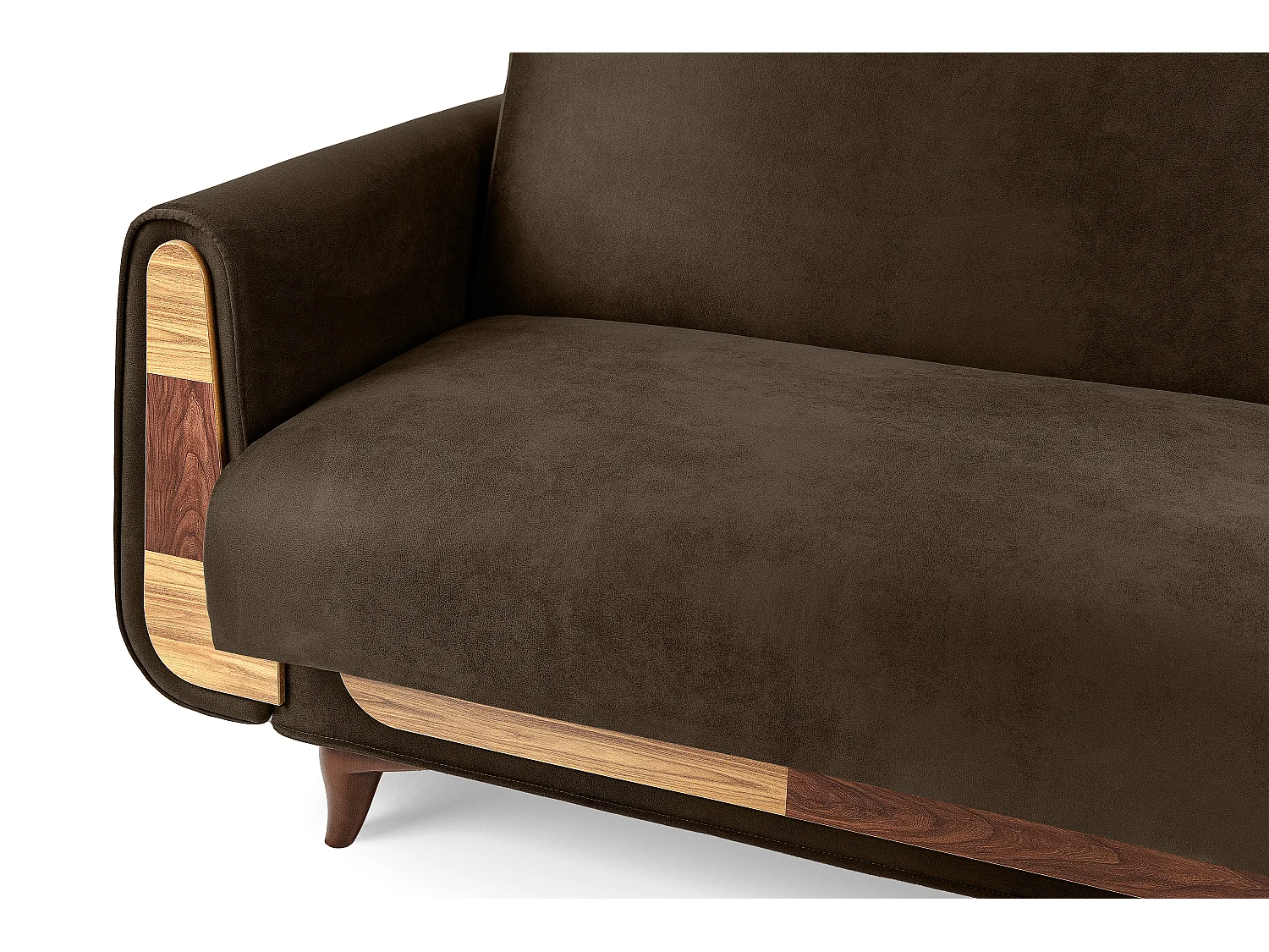 Schlafsofa GUSTAVO Schlafsofa - 3-Sitzer - Wildleder Stoff - Braun