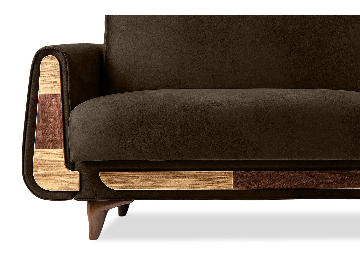 Schlafsofa GUSTAVO Schlafsofa - 3-Sitzer - Wildleder Stoff - Braun