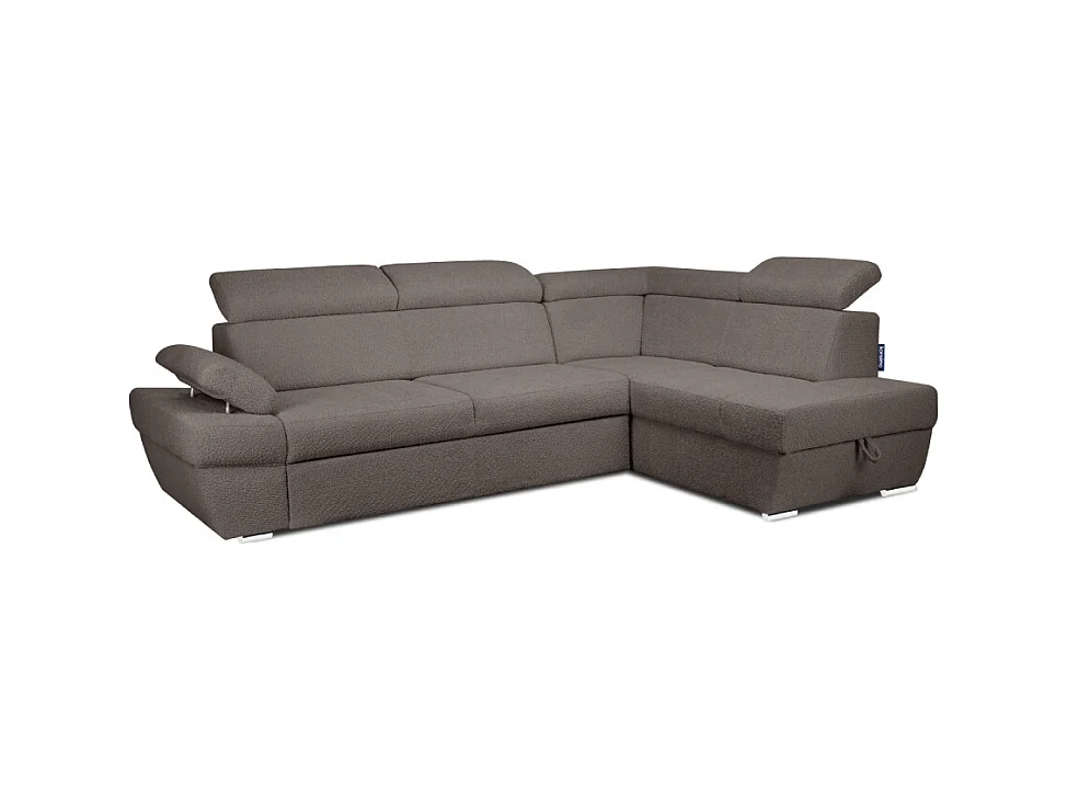 Canapé d'angle droit avec fonction de couchage - convertible - RATLO - Marron