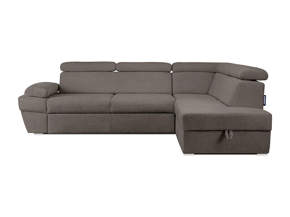 Ecksofa rechts mit Schlaffunktion - RATLO - Braun