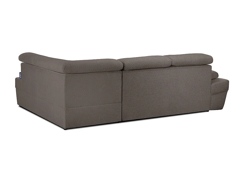 Ecksofa rechts mit Schlaffunktion - RATLO - Braun