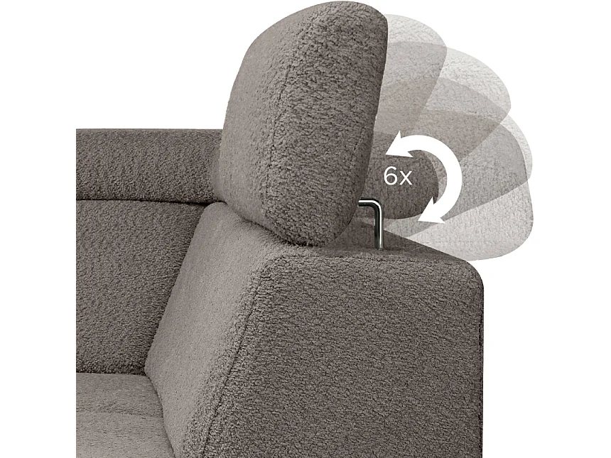 Ecksofa rechts mit Schlaffunktion - RATLO - Braun